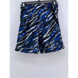 AND1 Men's Black-Blue-White Printed Basketball Shorts SZ S